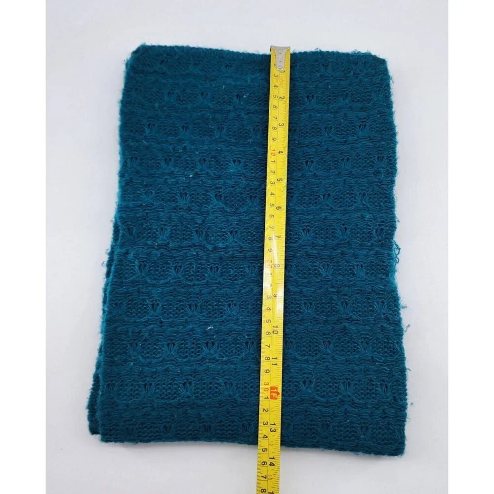 Vtg‎ Everitt Set of 2 Knit Scarf/Hat with Faux Fur Trim Blue/Black 100% Acrylic